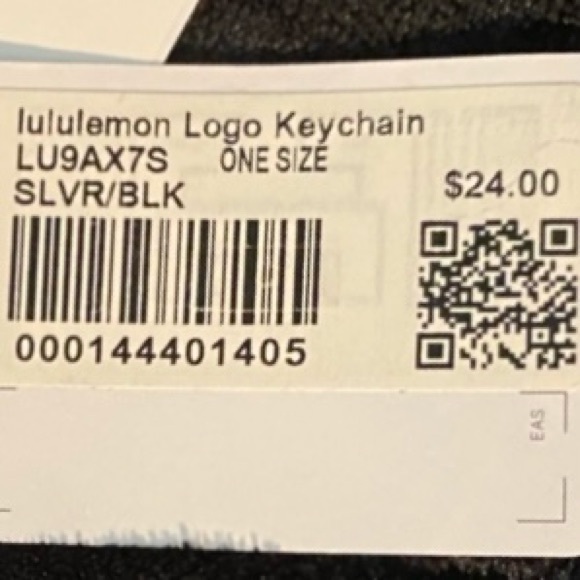 Lululemon Logo Bag Charm & Keychain | Black / Silver - Picture 10 of 10
